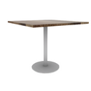 Proof 42" Square Pedestal Counter Table with Round Base Solid Wood Top