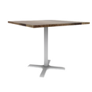 Proof 42" Square Pedestal Counter Table with X-Base Solid Wood Top