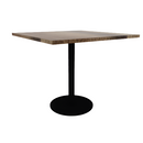 Proof 42" Square Pedestal Counter Table with Round Steel Base Solid Wood Top