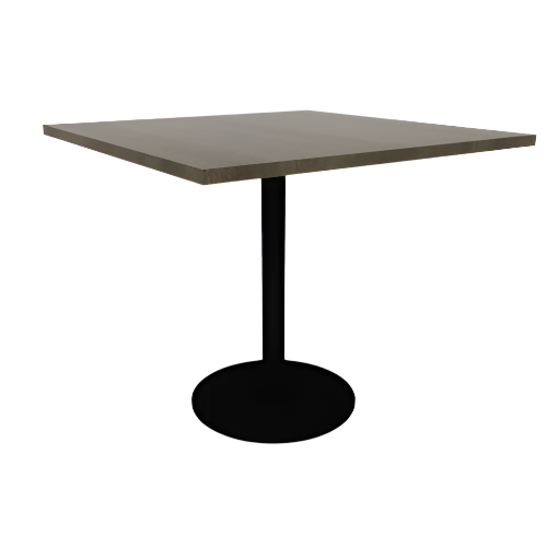 Proof 42" Square Pedestal Cafe Table with Cast Iron Round Steel Base Solid Wood Top