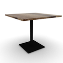 Proof 42" Square Pedestal Counter Table with Square Steel Base Solid Wood Top