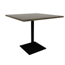 Proof 42" Square Pedestal Counter Table with Square Steel Base Solid Wood Top