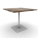 Proof 42" Square Pedestal Counter Table with Square Steel Base Solid Wood Top