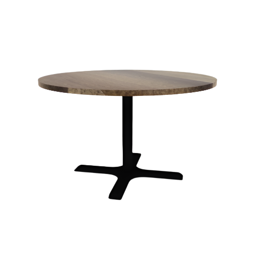 Proof 48" Dia Round Pedestal Cafe Table with X-Base Solid Wood Top