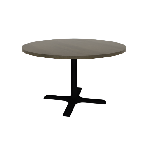 Proof 48" Dia Round Pedestal Cafe Table with X-Base Solid Wood Top