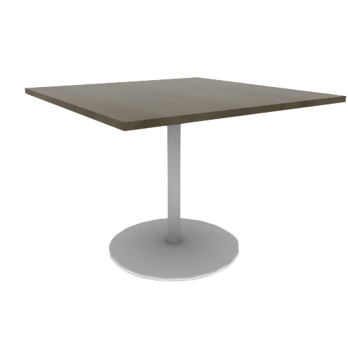 Proof 48" Square Pedestal Cafe Table with Round Base Solid Wood Top