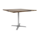 Proof 48" Square Pedestal Counter Table with X-Base Solid Wood Top