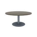 Proof 60" Dia Round Pedestal Cafe Table with Round Steel Base Solid Wood Top