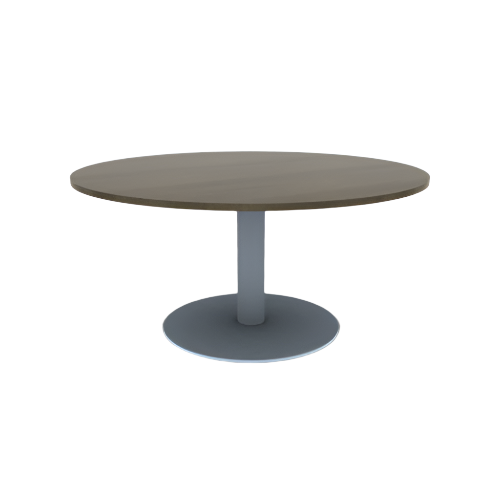 Proof 60" Dia Round Pedestal Cafe Table with Round Steel Base Solid Wood Top