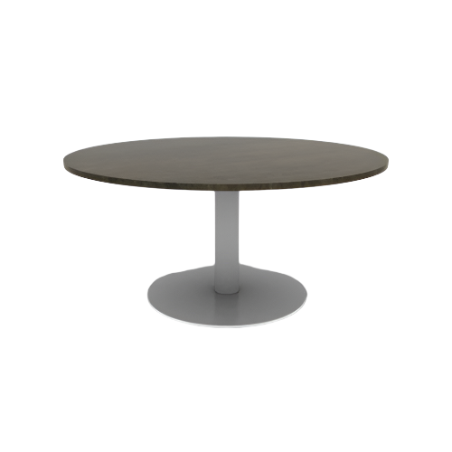 Proof 60" Dia Round Pedestal Cafe Table with Round Steel Base Solid Wood Top