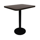 Proof 24" x 30" Rectangle Pedestal Counter Table with Round Base HPL Top T-Mold Edge