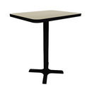 Proof 24" x 30" Rectangle Pedestal Counter Table with X-Base HPL Top T-Mold Edge