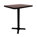 Proof 24" x 30" Rectangle Pedestal Counter Table with X-Base HPL Top T-Mold Edge