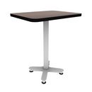 Proof 24" x 30" Rectangle Pedestal Counter Table with Arched Base HPL Top T-Mold Edge