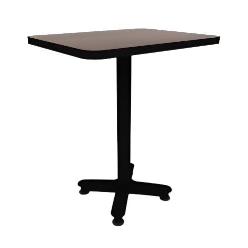 Proof 24" x 30" Rectangle Pedestal Counter Table with Arched Base HPL Top T-Mold Edge