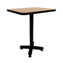 Proof 24" x 30" Rectangle Pedestal Counter Table with Arched Base HPL Top T-Mold Edge