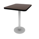 Proof 24" x 30" Rectangle Pedestal Counter Table with Round Steel Base HPL Top T-Mold Edge