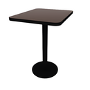 Proof 24" x 30" Rectangle Pedestal Counter Table with Round Steel Base HPL Top T-Mold Edge