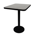 Proof 24" x 30" Rectangle Pedestal Counter Table with Round Steel Base HPL Top T-Mold Edge