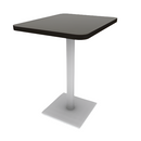 Proof 24" x 30" Rectangle Pedestal Counter Table with Square Steel Base HPL Top T-Mold Edge