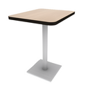 Proof 24" x 30" Rectangle Pedestal Counter Table with Square Steel Base HPL Top T-Mold Edge