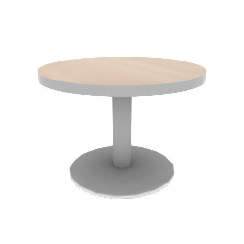 Proof Cast Iron Round Pedestal Table with Round Base HPL Top