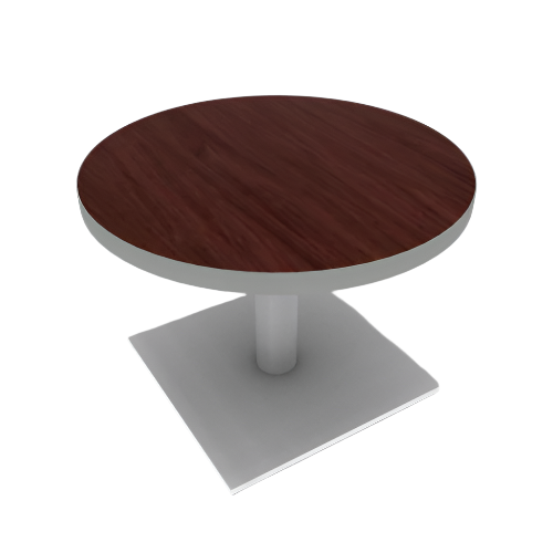 Proof Round Pedestal Table with Square Steel Base HPL Top