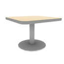 Proof Cast Iron Square Pedestal Table with Round Base HPL Top