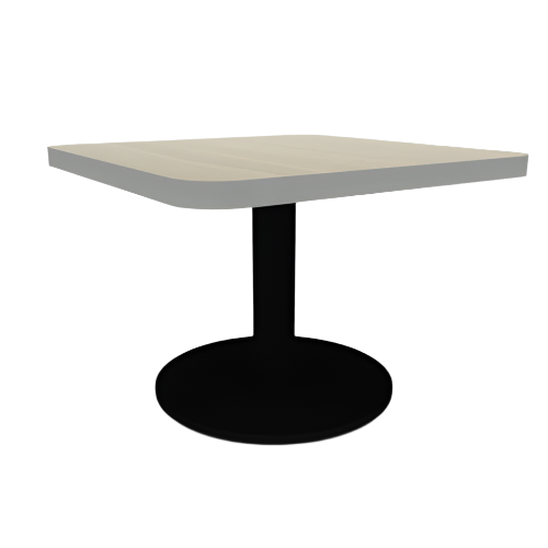 Proof Square Pedestal Table with Round Steel Base HPL Top