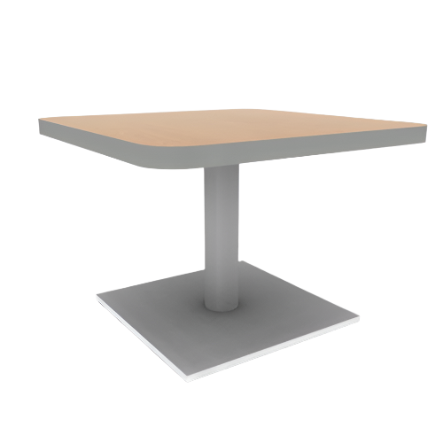 Proof Square Pedestal Table with Square Steel Base HPL Top