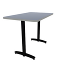 Proof 30" x 48" Rectangle Pedestal Counter Table with Arched T-Legs Pair HPL Top T-Mold Edge