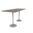 Proof 30" x 72" Rectangle Pedestal Counter Table with Round Steel Base Pair HPL Top