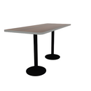 Proof 30" x 72" Rectangle Pedestal Counter Table with Round Steel Base Pair HPL Top