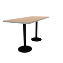 Proof 30" x 72" Rectangle Pedestal Counter Table with Round Steel Base Pair HPL Top