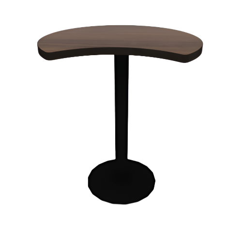 Proof 30" Crescent Pedestal Cafe Table with Cast Iron Round Base TFL Top T Mold Edge