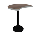 Proof 30" Crescent Pedestal Counter Table with  Round Base HPL Top