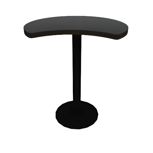 Proof 30" Crescent Pedestal Cafe Table with Cast Iron Round Base TFL Top T Mold Edge