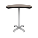 Proof 30" Crescent Pedestal Cafe Table with Cast Iron Arched Base TFL Top T Mold Edge