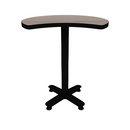 Proof 30" Crescent Pedestal Cafe Table with Cast Iron Arched Base TFL Top T Mold Edge