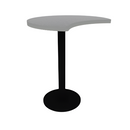 Proof 30" Crescent Pedestal Counter Table with  Round Steel Base HPL Top