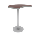 Proof 30" Crescent Pedestal Counter Table with  Round Steel Base HPL Top