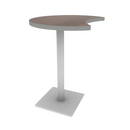 Proof 30" Crescent Pedestal Counter Table with  Square Steel Base HPL Top
