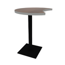 Proof 30" Crescent Pedestal Counter Table with  Square Steel Base HPL Top