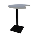 Proof 30" Crescent Pedestal Counter Table with  Square Steel Base HPL Top