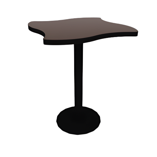 Proof 30" Wave Pedestal Cafe Table with Cast Iron Round Base TFL Top T Mold Edge