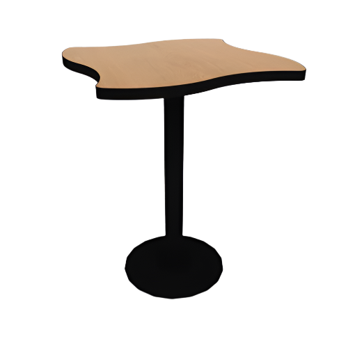 Proof 30" Wave Pedestal Cafe Table with Cast Iron Round Base TFL Top T Mold Edge