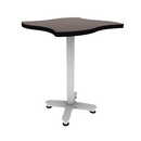 Proof 30" Wave Pedestal Cafe Table with Cast Iron Arched Base TFL Top T Mold Edge