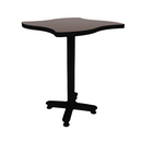 Proof 30" Wave Pedestal Cafe Table with Cast Iron Arched Base TFL Top T Mold Edge