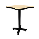 Proof 30" Wave Pedestal Cafe Table with Cast Iron Arched Base TFL Top T Mold Edge