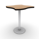 Proof 30" Wave Pedestal Cafe Table with Round Steel Base TFL Top T Mold Edge